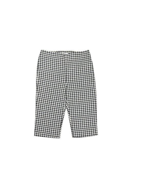 Venroy Pants - Venroy Gingham Capri Pant in Navy/Cream Gingham